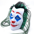 Máscara de cosplay de PVC coringa de cabelo verde longo