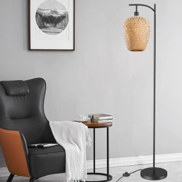 Modern Indoor Bamboo Floor Lamp - Wholesale Decor for Bedroom & Living Room