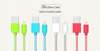 8Pin USB Nylon braided cable Charge/Sync data cable