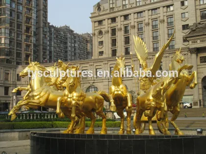 30 years factory supplied famous large size bronze Apollo chariot and eight horses sculpture for decoration