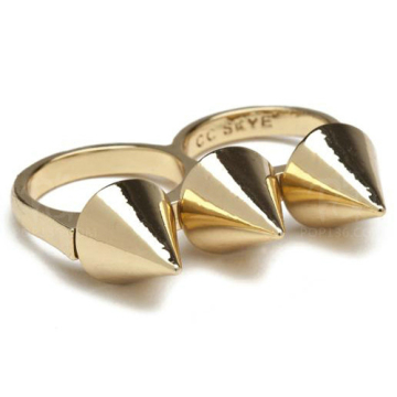 Triangle Piercer Ring Gold Ring Double ring