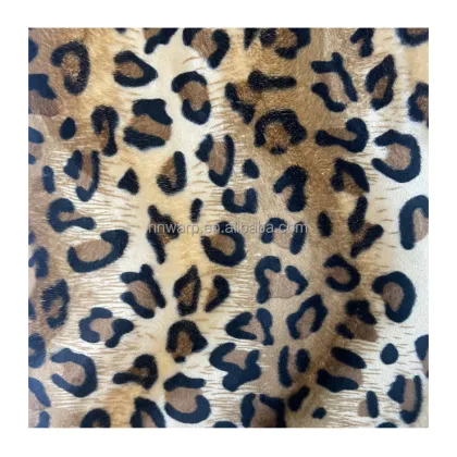 100% Polyester Velboa Animal Print S Wave Fabric