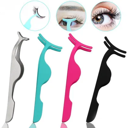 Private Label Full Strip Eyelash Tweezers - Pink Lash Applicator Tool