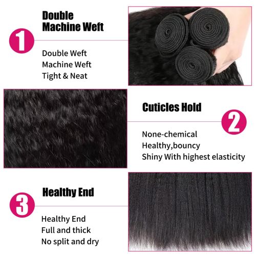 12 14 16 Kinky Straight Bundles Human Hair