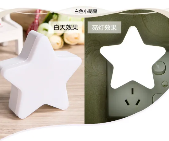 LED Plug-in Lamp Sensor Controlled Pentagram Night Light Take Good Care Children Sleep