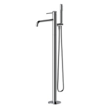 stand alone tub faucet Brushed Gold Standalone Bathroom Tub Faucet With Sprayer Manufactory