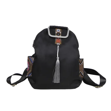 Mei Yi Arts Ethnic Embroidery Waterproof Nylon Backpack
