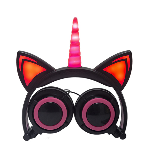 Headphone unicorn ikat kepala anak-anak yang menyala lucu