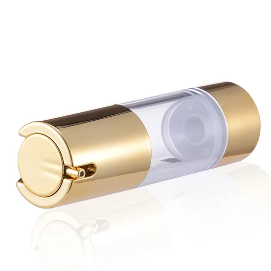high quality 30ml 50ml uv coating golden color empty refillable cosmetic airless eye cream colored bottle