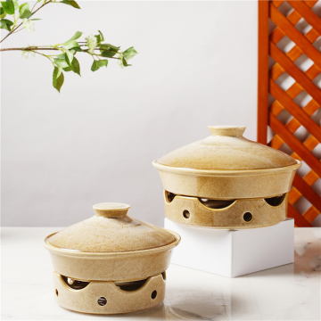 Nordic Style Black Ceramic Round Casserole Pot with Lid