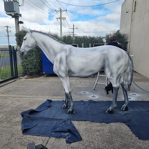 White Life-Size Animatronic Horse Model