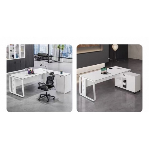 Mesa de escritório moderna com armário de armazenamento