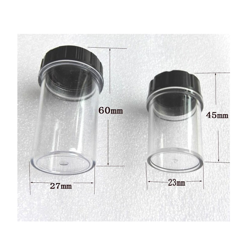 2pcs Microscope Objective Lenses Box Plastic Lens Protective Case with RMS Thread /Small + big Microscope accessories