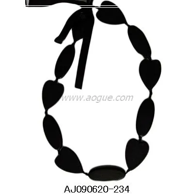 black wooden necklace