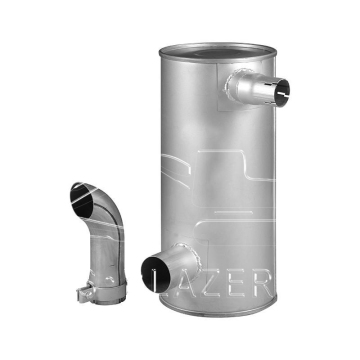 Silenciador de escavadeira espessada de camada dupla para e320c - sem intercooler