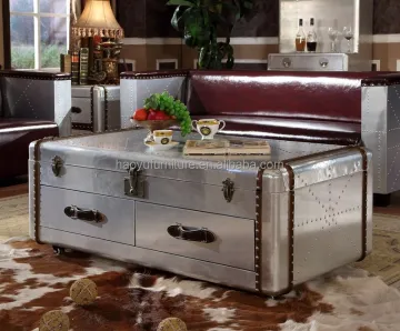 T012 Vintage Industrial Metal Coffee Table