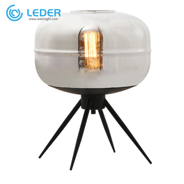 Lampu Meja Samping Tempat Tidur Kaca LEDER