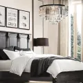 Lâmpada pendente de cristal preto vintage K9