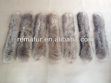 natural color raccoon collar for jacket raccoon fur stripes