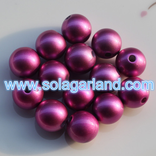 12MM Acrylic Round Matt Pearl Beads Chunky Gumball Beads