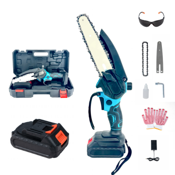 Professional 6-inch Portable Electric Chain Saw with Rechargeable 24V Lithium Battery for Industrial & DIY Wood Cutting Tasks