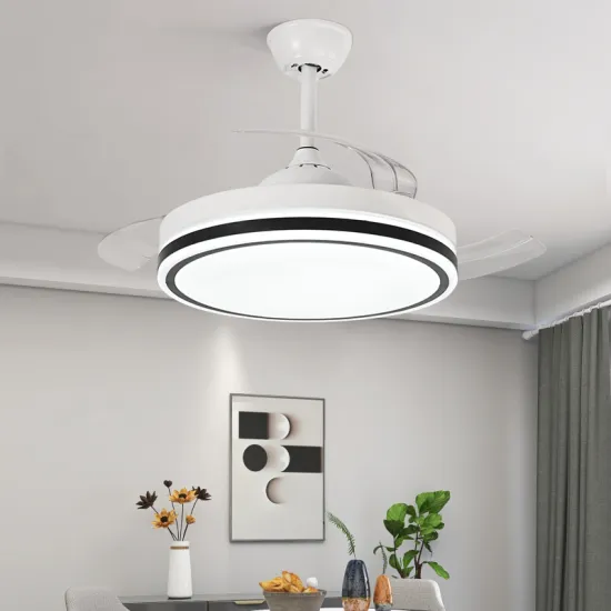 Three-Color Dimmable Bladeless Ceiling Fan with Lighting for Children's Room