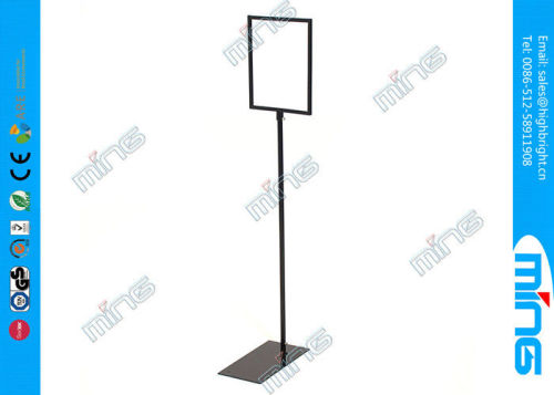 Single Insert Square Floor Stand Sign Holder / Poster Holder With Simple Design