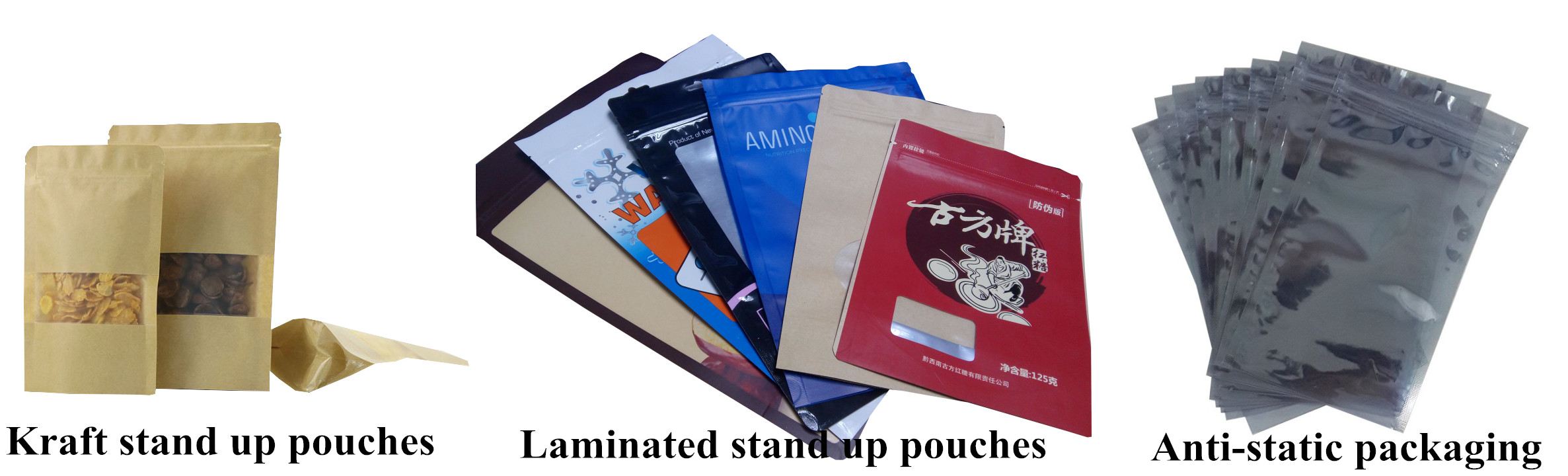 stand up pouch and anti static bag