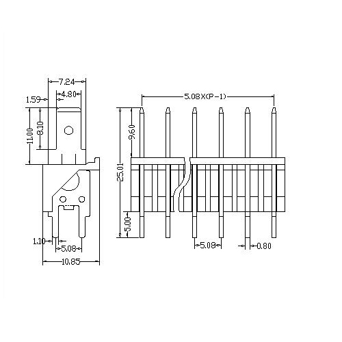 AT256V-5.08／7.62XXX-BPlug-in Terminal Block Pitch5.08／7.62 