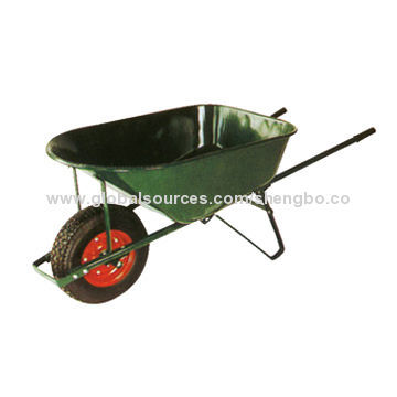 100L wheelbarrow with 130kg load, steel pipe handle, steel tray