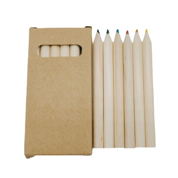 Custom Logo 6pcs 3.5inches Colour Pencil Mini Set - Promotional Natural Wood Color Pencils