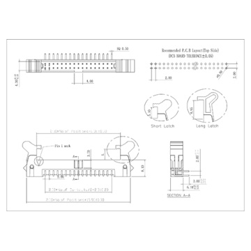 2,0mmx2.0mm mm dual line ejetor conector de cabeçalho à direita Angel 90 °