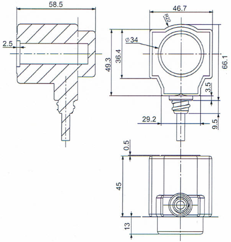 Dimension of three matching coils for R134a/R22/R401A NC electric magnetic valve