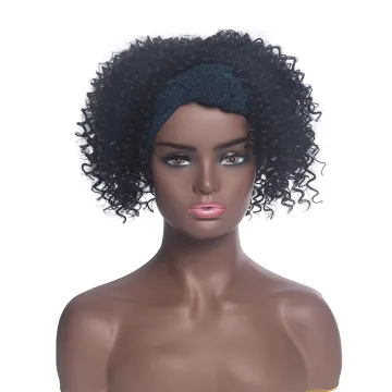 Aishili factory wholesale wig with headband Afro curly headband wigs for black women