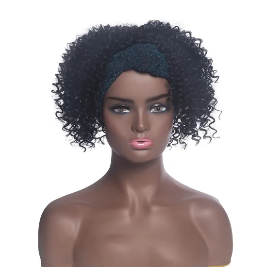 Aishili factory wholesale wig with headband Afro curly headband wigs for black women