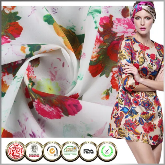 chiffon maxi dress fabric 100 Polyester fabric plain floral chiffon fabric