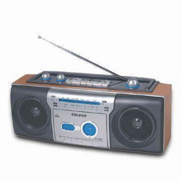 Wooden Radio, Cassette Recorder and Player with Soft Eject and Auto Stop