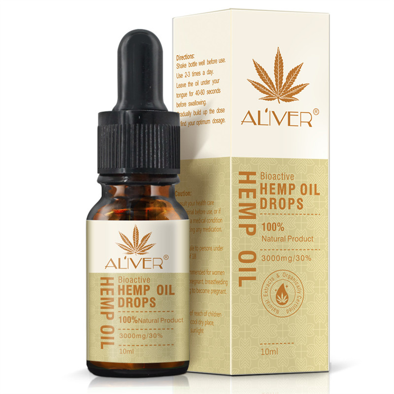 ALIVER Herbel Organic Hemp Seed Oil Edible Massage Essential Oil CBD Oil Soomthing Pressure Pain Improve Sleep Relieve Stress