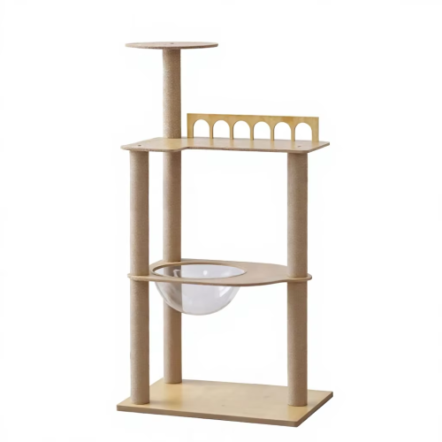 Moderno eco-friendly gato árvore torre de madeira interior multi nível centro escalada plataforma dormir base forte caixa de móveis