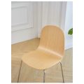 Silla de comedor de hierro nórdico con respaldo simple