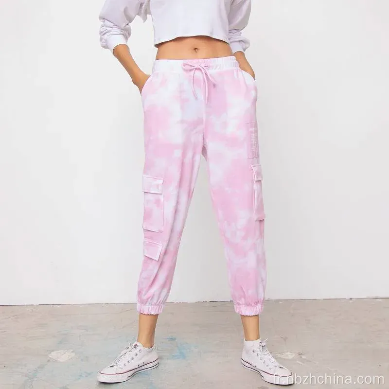 Pantalon de jogger de poche à cravate de sport pour femmes