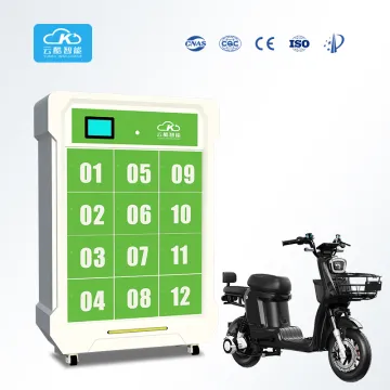 Green-White Clash: 12-Slot Ebike Battery Swapping Station