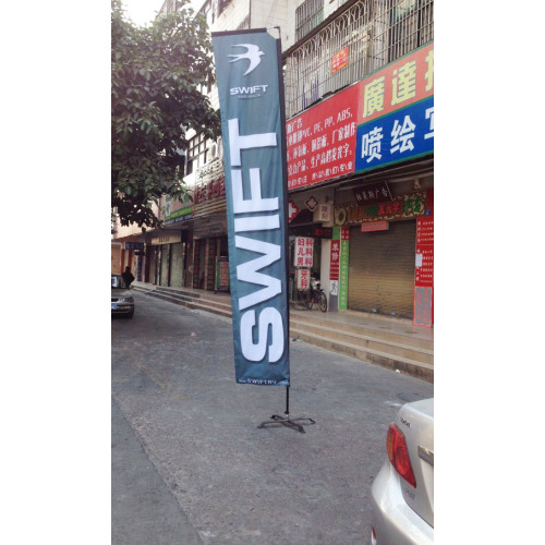Custom Fabric Rectangular Flags Banners with Flagpole