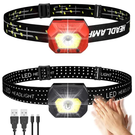 waterproof motion sensor rechargeable LED headlamp