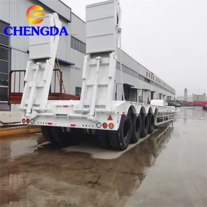 Chengda factory 4 axles lowbed truck semi trailer
