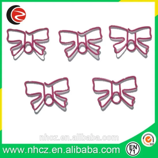 Stationery Pink Bowknot Paper Clips