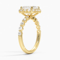 Asscher Cut Lab Diamond နှင့်အတူ 18k ရွှေလက်စွပ်