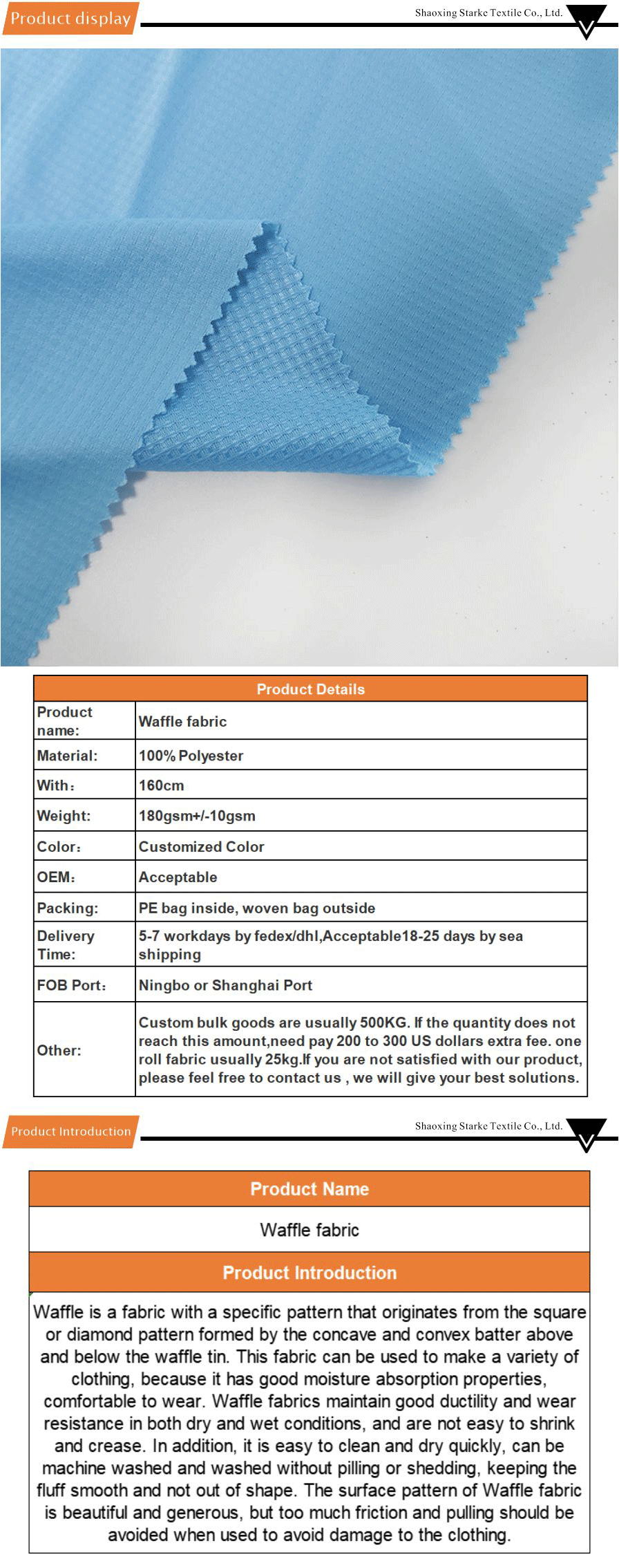 waffle fabric for clothing