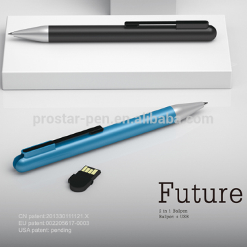 popular good quality innovative smart patent colored metal USB pen usb ballpoint pen