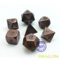 Bescon Antique Copper Solid Metal Polyhed D &amp; D Dice Set de 7 Old Copper Metal RPG Juego de rol Juego de dados 7pcs